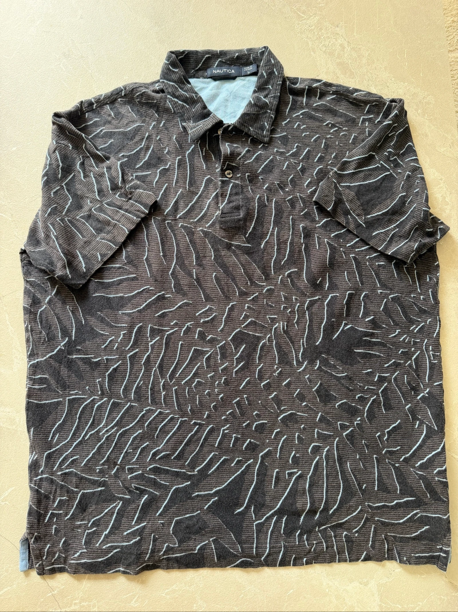 Polo Nautica estampado follaje gris/negro - Talla L – photo 2